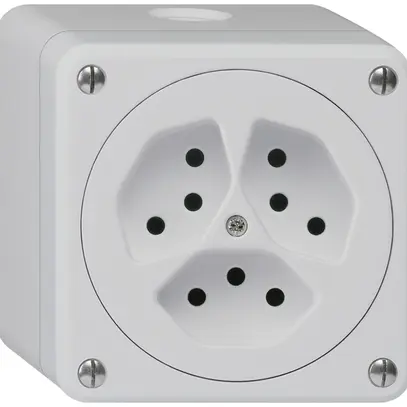 Presa AP robusto 3×tipo 13 grigio senza copercchio 