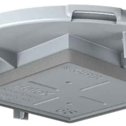 Plaque frontale HaloX 100 pour béton apparent, découpe au plafond 68×68mm 