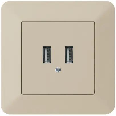 Presa di carica USB INC Hager kallysto.trend 240V 2400mA beige 