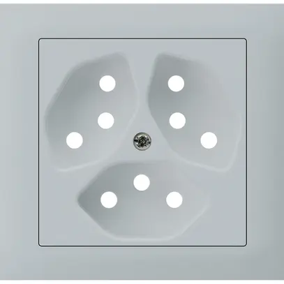 Kit frontal INC Hager kallysto pour prise G3 3×T13 cadre enfichable gris clair 