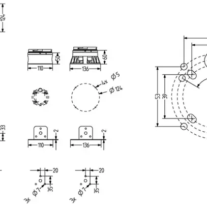 Équerre de montage Auer Signal RWU montage vertical pour série R 