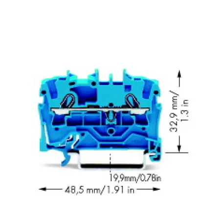 Borne de passage WAGO TopJob-S 2.5mm² 2L bleu série 2002 