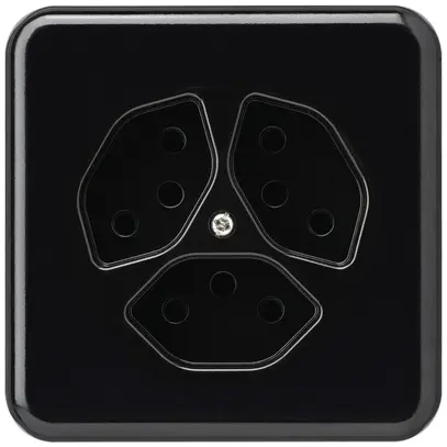 Prise ENC basico 3×type 13 noir avec sécurité enfants pour BOMI 