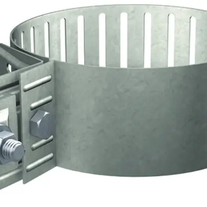 Collier de contact réglable Flury Al 3, acier inoxydable A2, tube Ø 50…100mm 