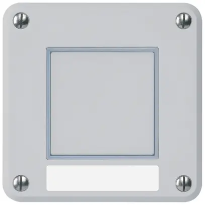 Pulsante di suoneria INC Hager robusto IP55 con placchetta grigio 