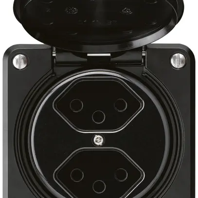 Prise ENC robusto 2×type 13 noir 