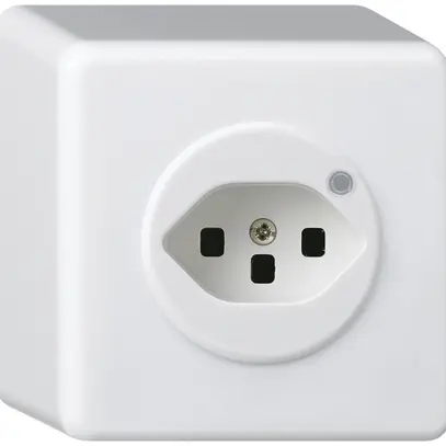 Prise AP Hager basico 1×type 23 illuminé Q blanc 