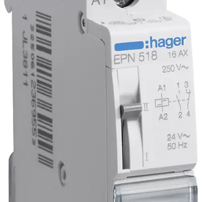 Télérupteur Hager 1UM 24VAC 12VDC 1 ouvreur 1 fermeur 0 inverseur 