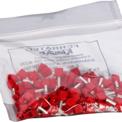 Capocorda doppio isolato 2×1mm²/8mm rosso 