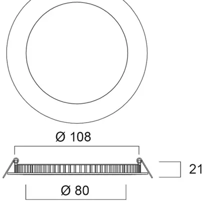 Downlight LED Sylvania Flat 108 7W 550lm 3000K IP44 120° VAR 120mm blanc 