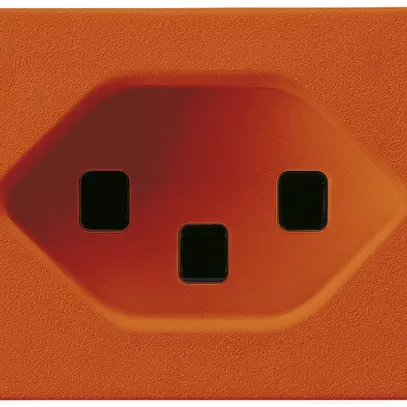 Prise FLF Hager 1×type 23 orange avec bornes à vis et clips métal 