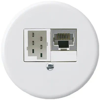 Insert pour boîte ENC basico 1×RJ45s+1×TT83 blanc 