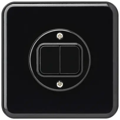 Kit front. INC basico 86×86 nero per interr. con bottone doppio 