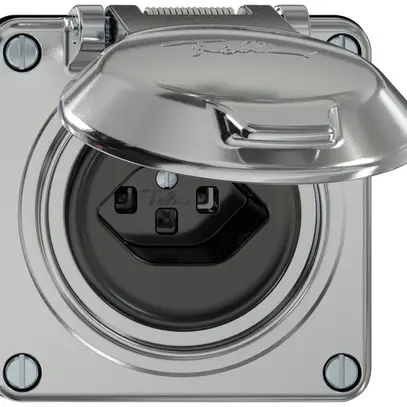 Prise ELEMENT SNAPFIX® 1×type 23 16A 250V avec clapet IP20 alu 