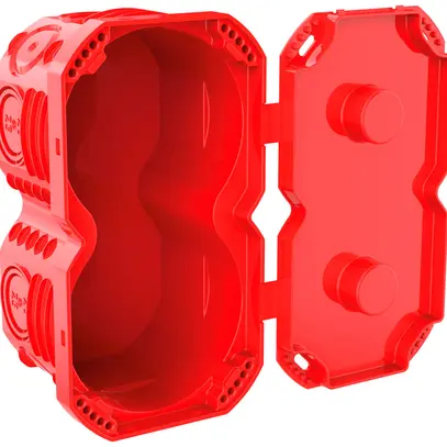 Boîte à encastrer MT NIS 2×1 TFC 850°C 71×131×60mm rouge 