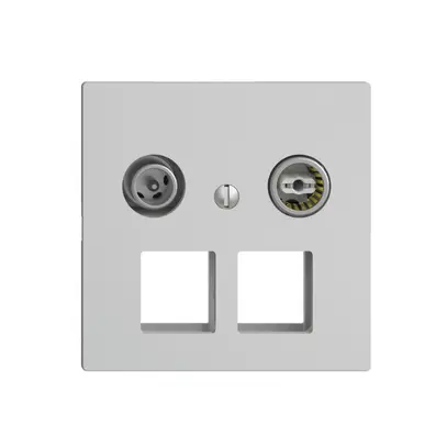 Presa multimedia 11dB Edue F, presa terminale/passaggio, p.2×RJ45 Keystone, grc 