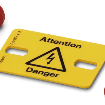 Placca di avviso WS 3-5 per 3 morsetti 5mm 