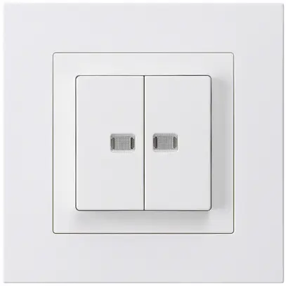 Pulsante luminoso INC kallysto.pro 2×AR/1P con 2 lenti bianco 