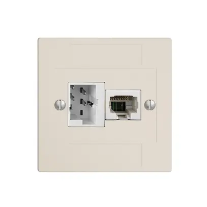 Boîte de raccordement ENC 1×TT,1×RJ45/u 4P EDIZIOdue crema, ITplus ITM 