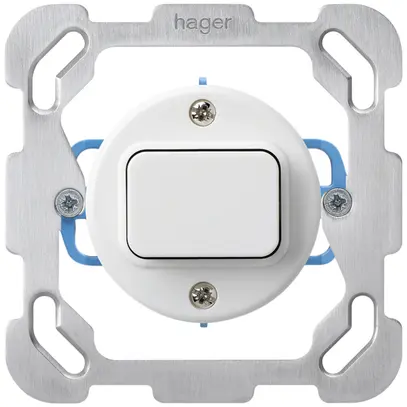 Inserto per contatto pulsante INC basico C/1L con placca di fissaggio bianco 