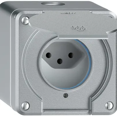 Presa AP robusto 1×tipo 13 luminoso IP55 alluminio 