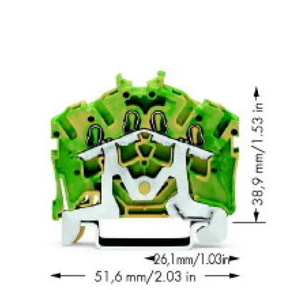 Borne de passage WAGO TOPJOB S 2.5mm² 4L vert/jaune 