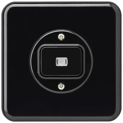 Contact à poussoir lumineux ENC basico C/1L noir 