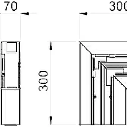 Angle plat Bettermann GKH-F 70×170mm PC/ABS descendant/montant blanc pur 