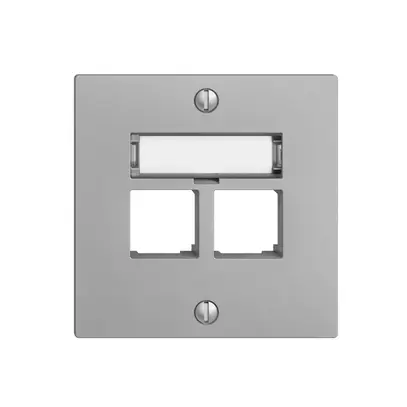 Kit di montaggio S-One EDIZIOdue F per 2×RJ45 diritto, silver 