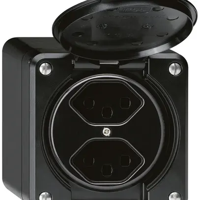 Presa AP robusto 2×tipo 23 nero 