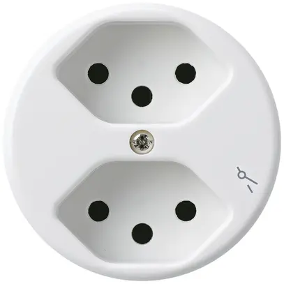 Inserto per presa basico 2×tipo 13/1 bianco con protezione bambini 