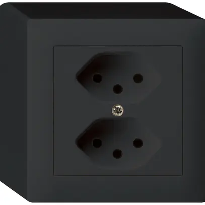 Prise AP kallysto 2×T13 noir avec sécurité enfants 