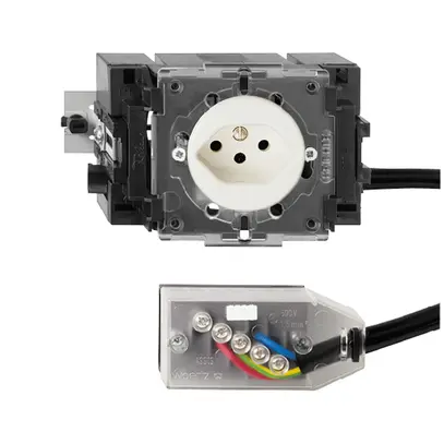 EB-Steckdose FH T13 L1 weiss 49…69mm für Flachkabel Technofil 