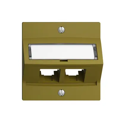 Kit di montaggio S-One EDIZIOdue F per 2×RJ45 obliquo, olive 