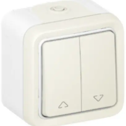 Interruttore per tapparella AP PLEXO bianco 2×AV/1L 