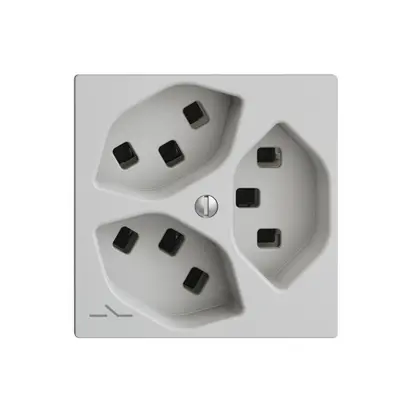Prise 3×T23 Feller EDIZIOdue F, 1×séparé, bornes enfichables, gris clair 
