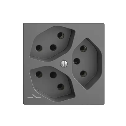 Prise ENC EDIZIOdue 3×T13 gris foncé, 1×S avec shutter 