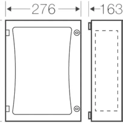 Coffret d'app.vide avec porte, fermé 366×276×186mm ENYSTAR 