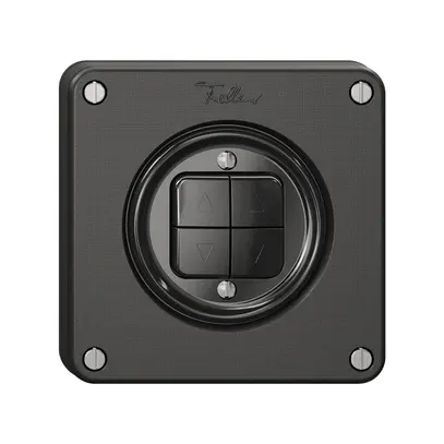 Interrupteur pour stores NEVO, 2-canal, profondeur 18 mm, 87×87 mm, noir 