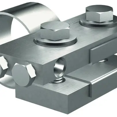 Collier de contact pour tuyaux RE 35, acier inoxydable A4, tube max.Ø 63.7mm 