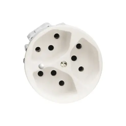 Steckdose FH 3×T13 weiss mit LED grün 