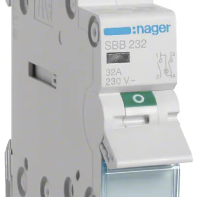 Interruttore AMD Hager SBB 32A 230V 2 chiusura 0 apertura 1 invertitore 