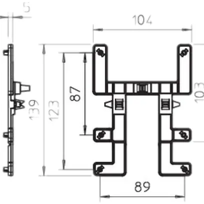 Placca di montaggio Bettermann per cana. a griglia per T60+T100 grigio chiaro 
