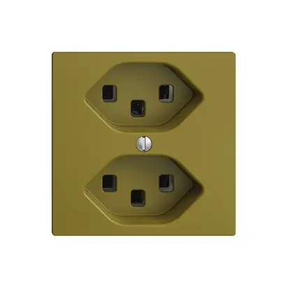 Prise EDIZIOdue 2×T23 olive 16A, avec bornes enf. 
