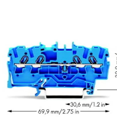 Durchgangsklemme WAGO TopJob-S 2.5mm² 4L blau Serie 2002 