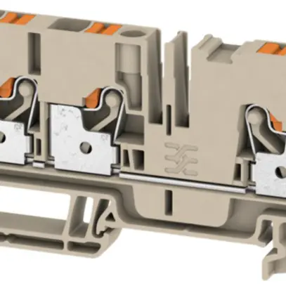 Borne de passage Weidmüller A3C PUSH IN 6mm² 3 connex.TS35 beige 