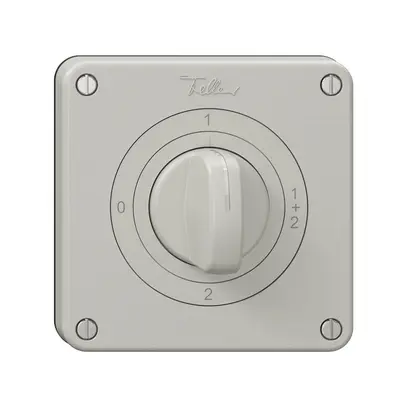 Interrupteur rotatif NEVO N.CO 1/1 L avec manette KS 0-1-1+2-2 gris clair 