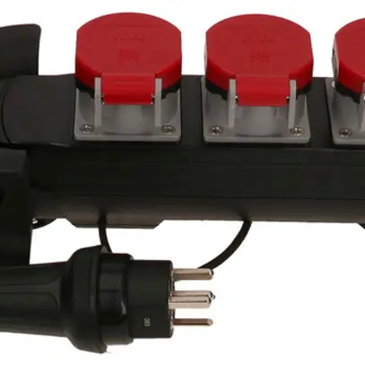 Prise multiple MAX HAURI Construct Line 5m 4×T25 IP55 90° schwarz 