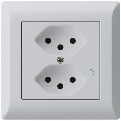 Prise ENC kallysto.line 2×T13/1 gris clair avec sécurité enfants 