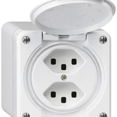 Prise AP robusto 2×type 23 blanc 